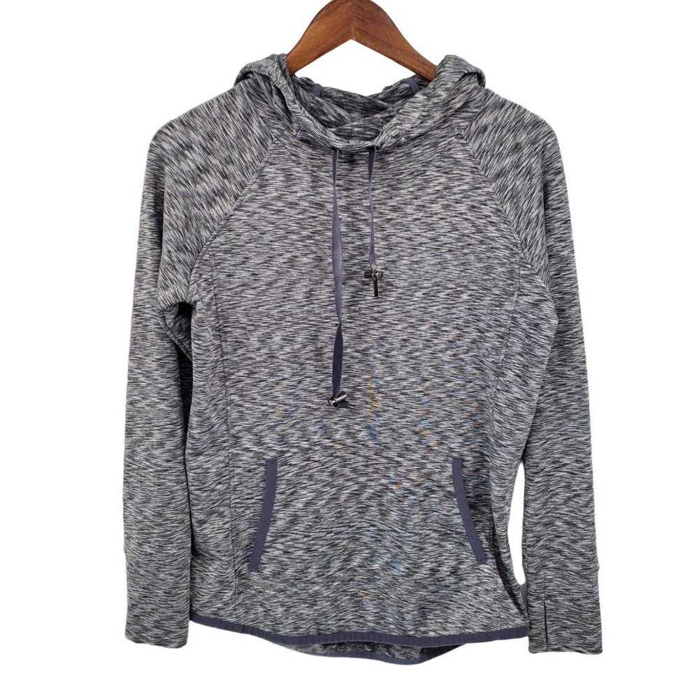 90 Degree Reflex Womens Gray Hooded Sweatshirt Sz‎ M Long Sleeve Athletic